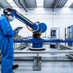 레이저 용접과 전통 용접 - **Prompt: Precision Laser Welding in a Portuguese Automotive Factory**
    A highly detailed and rea...