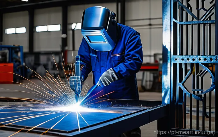 레이저 용접과 전통 용접 - **Prompt: The Art of Traditional Welding on the Portuguese Coast**
    A powerful and authentic imag...